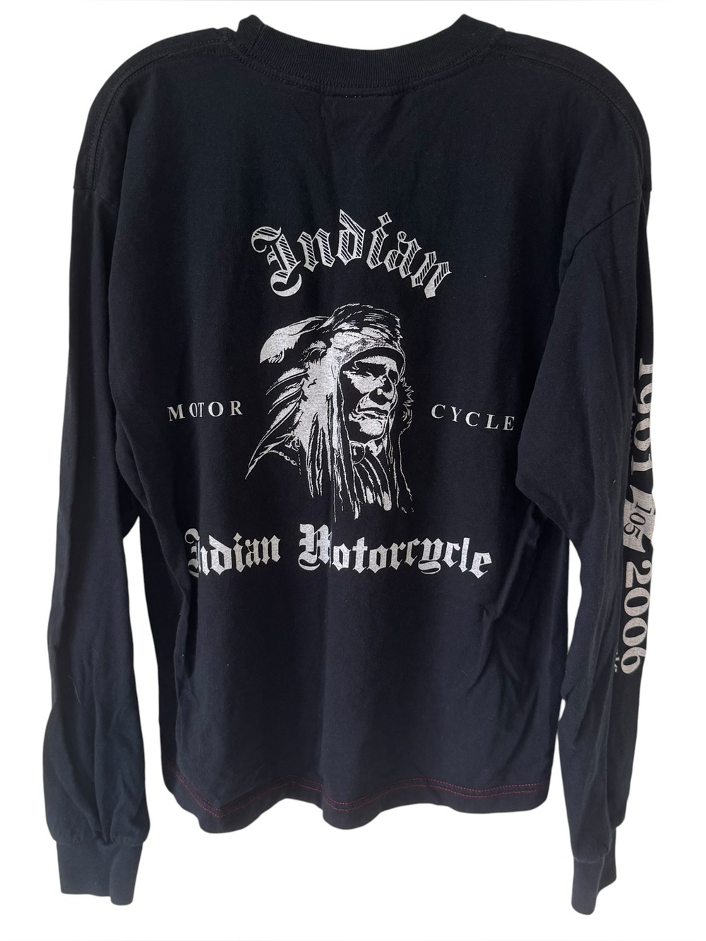 Indian Motorcycle Black Graphic Print Long Sleeve Shirt large
